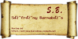 Sáfrány Barnabás névjegykártya